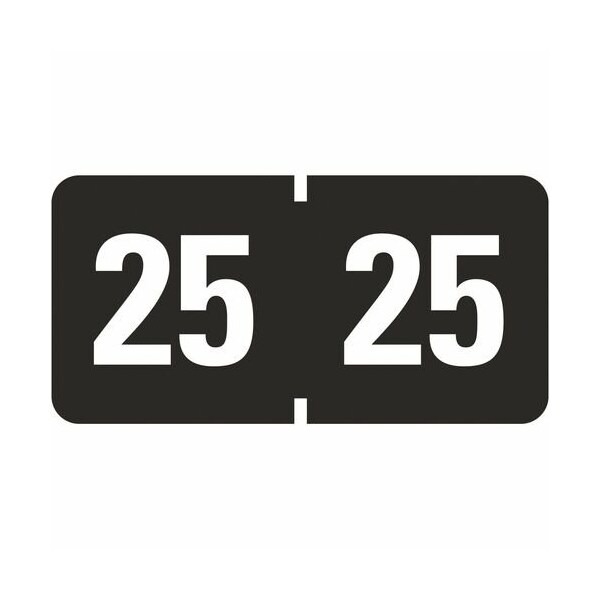 Smead Year Labels, 2025, Color-Coded, 1-1/2inx3/4in, Black SMD68325 - main